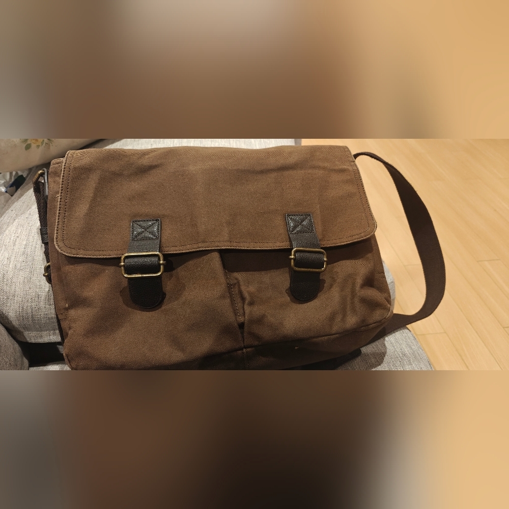 Brown Canvas Laptop Bag